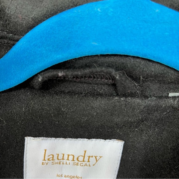 Prestigious black winter pea coat. Designer 1X - Picture 4 of 12